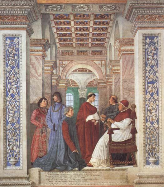 Melozzo da Forli Pope Sixtus IV appoints Platina as Prefect of the Vatican Library (mk45) Germany oil painting art